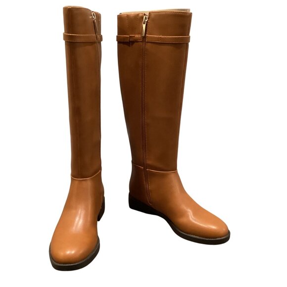 Bandolino Womens ROMI Knee HIgh Boots Size 5 NWB Natural Leather - Picture 2 of 8